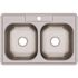 Elkay Dayton Ss 33x22x8-1/16" 1-Hole Equal Double Bowl Drop Chrome Faucet
