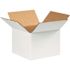 Box Partners Corrugated Boxes 8"x8"x6" White Package Of 25