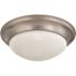 Satco NICKEL 3 Light 17 Twist & Lock Flush Fixture With Frosted White Glass