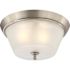 Satco 3 Light Flush Mount Fixture Brushed NICKEL Frosted Glass 7h X 15-1/2" Dia