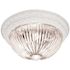 Satco White Two-Light 11 Flush Mount With Clear Ribbed Glass