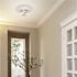 Satco White Two-Light 11 Flush Mount With Clear Ribbed Glass