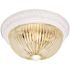 Satco White Two-Light 11 Flush Mount With Clear Ribbed Glass