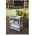 Rubbermaid Commercial Economy Plastic Cart, Three-Shelf, Platinum