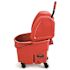 Rubbermaid Commercial Wavebrake 1120 Oz Red Mop Bucket With Down Press Wringer