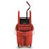 Rubbermaid Commercial Wavebrake 1120 Oz Red Mop Bucket With Down Press Wringer