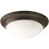 Progress Lighting Antique Bronze Three-Light Flush Fixture With Alabaster Glass