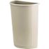 Rubbermaid Commercial 21 Gallon Untouchable Beige Half Round Trash Can