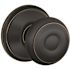 Schlage F-Series Lock F10 Passage Georgian Knob Aged Bronze