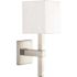 Progress Lighting Metro Brushed NICKEL Wall Bracket With White Linen Glass