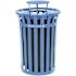 Alpine Industries 38 Gallon Blue Metal Outdoor Recyc Receptacle W/lid