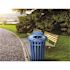 Alpine Industries 38 Gallon Blue Metal Outdoor Recyc Receptacle W/lid