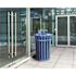 Alpine Industries 38 Gallon Blue Metal Outdoor Recyc Receptacle W/lid