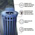 Alpine Industries 38 Gallon Blue Metal Outdoor Recyc Receptacle W/lid