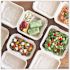 World Centric Fiber Hinged Containers 3-Compartments 7 X 8.3 X 3.2 Case Of 300
