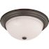 Satco Mahogany Bronze Three-Light 15 Flush Mount