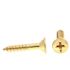Generic Wood Screws, Flat Hd, Phil Dr, #10 X 1in, Brass, Package Of 100