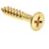 Generic Wood Screws, Flat Hd, Phil Dr, #10 X 1in, Brass, Package Of 100