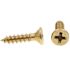 Generic Wood Screws, Flat Hd, Phil Dr, #4 X 1/2in, Brass, Package Of 25