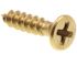 Generic Wood Screws, Flat Hd, Phil Dr, #4 X 1/2in, Brass, Package Of 25