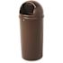 Rubbermaid Commercial Marshal 15 Gal Brown Plastic Round Trash Can