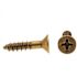 Generic Wood Screws, Flat Hd, Phil Dr, #8 X 3/4in, Brass, Package Of 25