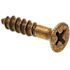 Generic Wood Screws, Flat Hd, Phil Dr, #8 X 3/4in, Brass, Package Of 25