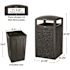 Alpine Industries Alpine Industries 40-Gallon All-Weather Trash Can With Grey Stone Panels