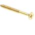 Generic Wood Screws, Flat Hd, Phil Dr, #10 X 2in, Brass, Package Of 50