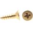 Generic Wood Screws, Flat Hd, Phil Dr, #6 X 1/2in, Brass, Package Of 25