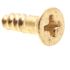 Generic Wood Screws, Flat Hd, Phil Dr, #6 X 1/2in, Brass, Package Of 25