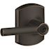 Schlage Broadway Keyed Entry Lever, Aged Bronze