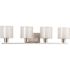 Progress Lighting Invite Four Light Brushed NICKEL Bath Light With White Glass
