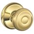 Schlage F-Series Lock F10 Passage Georgian Knob Bright Brass