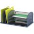 Safco Onyx Desk Organizer With 3 Horizontal And 3 Vertical Sections, Blue