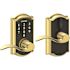 Schlage Camelot Style Touch Entry Accent Lever With Flex-Lock, Brass