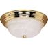 Satco Polished Brass Three-Light 15" Flush Fixture