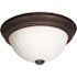 Satco Old Bronze Incandescent Three-Light 15 Flush Mount