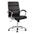 Alera Alera Neratoli Mid-Back Slim Profile Chair, Faux Leather, Supports Up to 275 lb, Black Seat/Back, Chrome Base