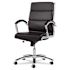 Alera Alera Neratoli Mid-Back Slim Profile Chair, Faux Leather, Supports Up to 275 lb, Black Seat/Back, Chrome Base