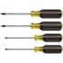 Klein Tools 4-Piece Cushion Grip Square Recess Screwdriver Set