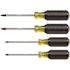 Klein Tools 4-Piece Cushion Grip Square Recess Screwdriver Set