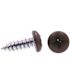 Generic #8 X 1/2" Sheet Metal Screws, Pan Head, Phillips, Zinc, Brown, Package Of 25