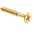 Generic Wood Screws, Flat Hd, Phil Dr, #10 X 1-1/4in, Brass, Package Of 25