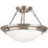 Progress Lighting NICKEL Two-Light Flush Fixture In Satin White Glass