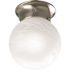 Progress Lighting NICKEL One-Light Flush Fixture With Alabaster Glass