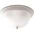 Progress Lighting White Three-Light Flush Fixture Etched Ribbed Glass
