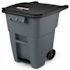 Rubbermaid Commercial Brute 50 Gallon Step-On Rollout Trash Can W/ Lid, Gray