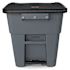 Rubbermaid Commercial Brute 50 Gallon Step-On Rollout Trash Can W/ Lid, Gray