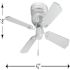Progress Lighting Airpro 42 In Hugger-Mount Indoor Ceiling Fan (White)